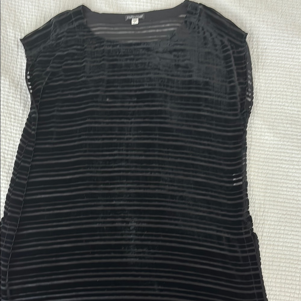 Eileen Fiaher black velvet tunic
